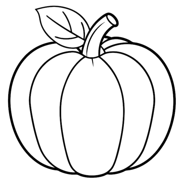 Vector de línea continua de calabazas y hojas