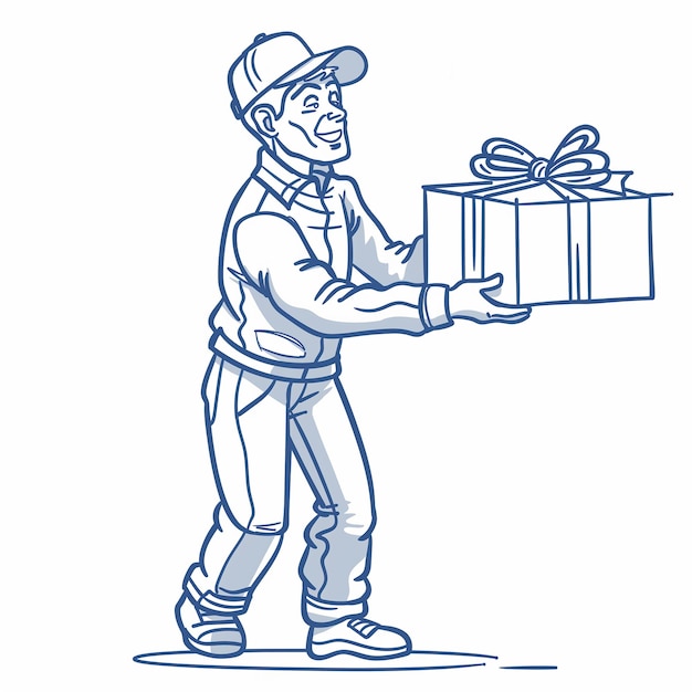 Vector de línea de la ilustración del presente