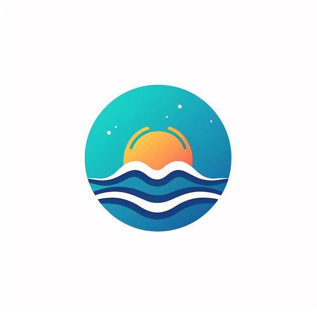 vector de logotipo de agua de color plano