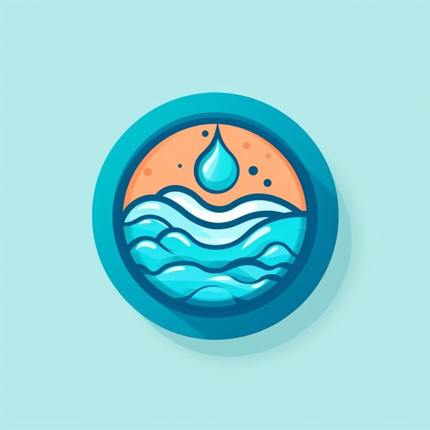 vector de logotipo de agua de color plano