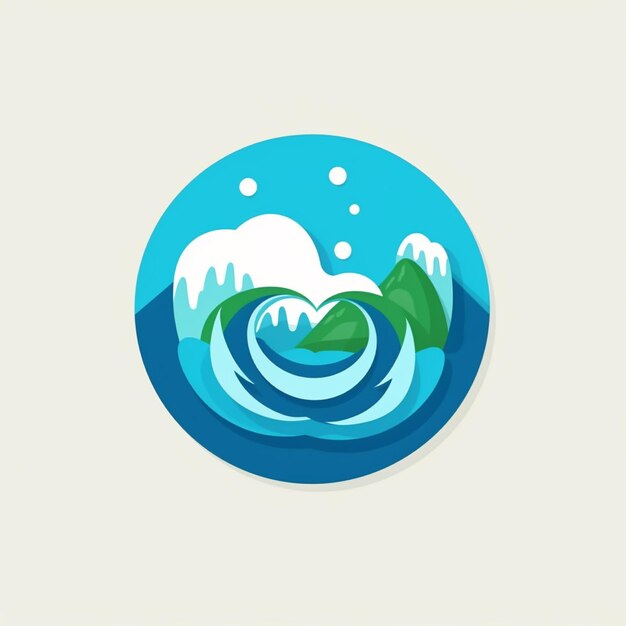 vector de logotipo de agua de color plano