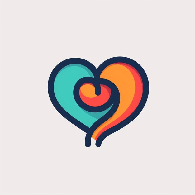 Foto vector de logotipo de amor de color plano