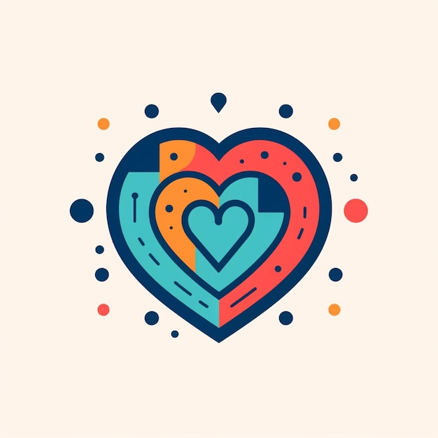 Foto vector de logotipo de amor de color plano