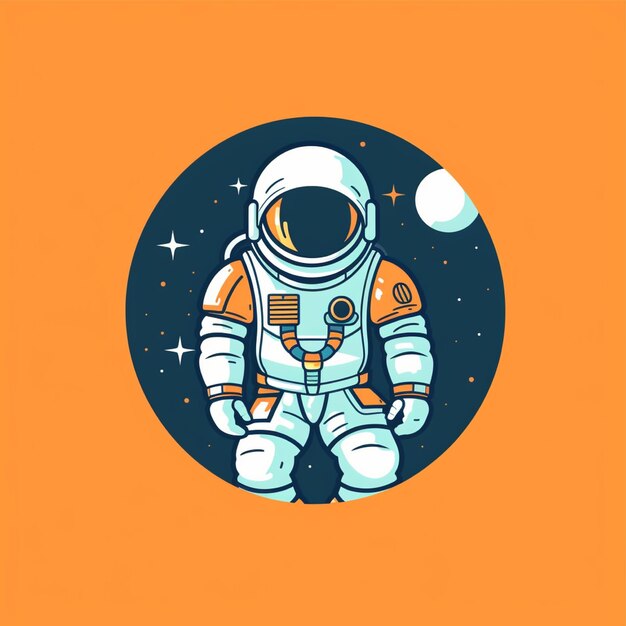 Vector de logotipo de astronauta de color plano