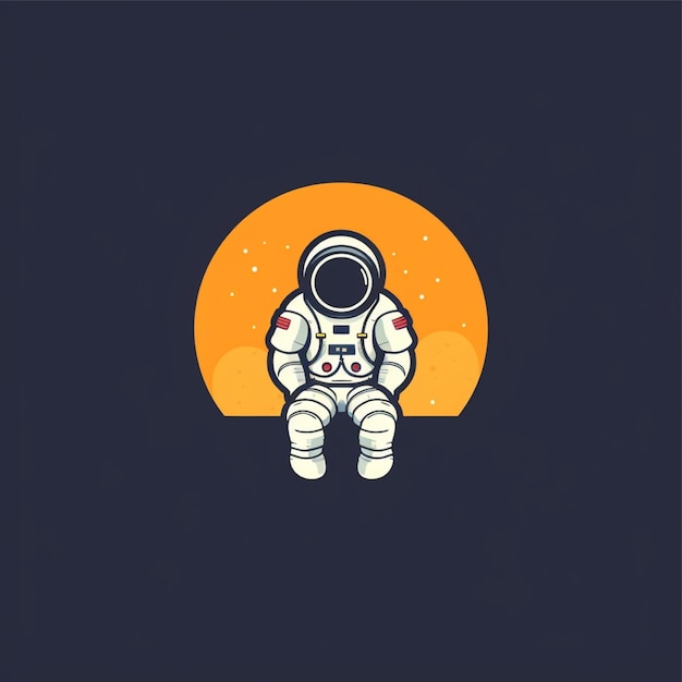 Foto vector de logotipo de astronauta de color plano