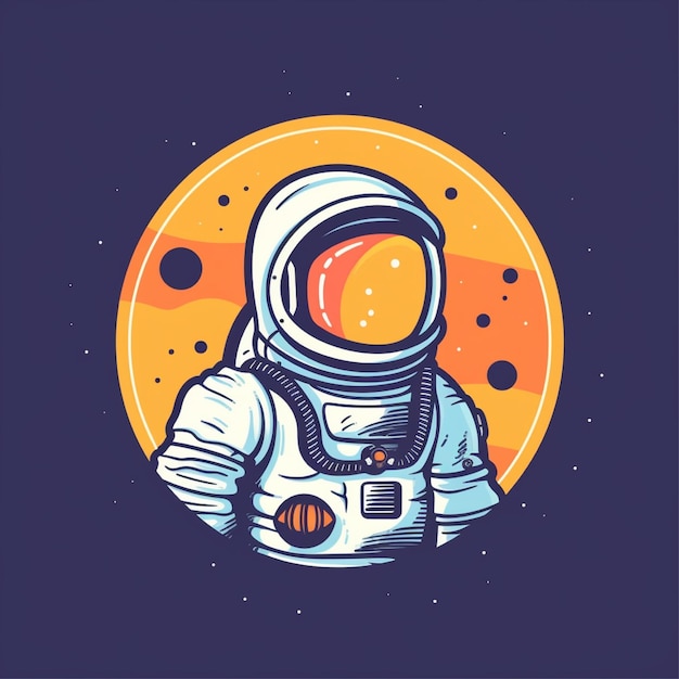Vector de logotipo de astronauta de color plano