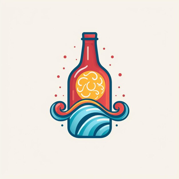 vector de logotipo de botella de bebida de color plano