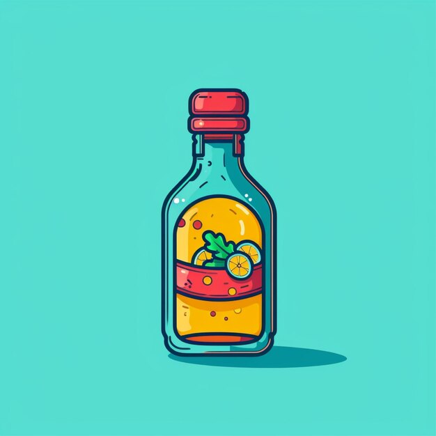 vector de logotipo de botella de bebida de color plano