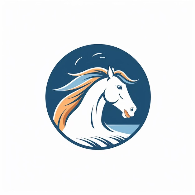 Foto vector del logotipo del caballo de color plano