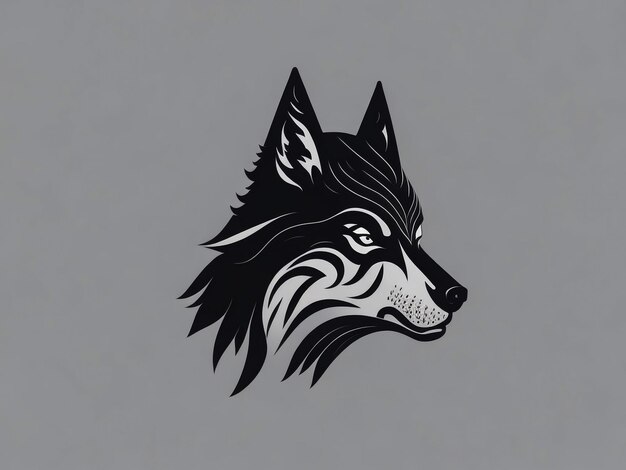 Foto vector del logotipo de la cabeza del lobo símbolo de la marca animal