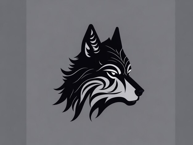 Vector del logotipo de la cabeza del lobo Símbolo de la marca animal