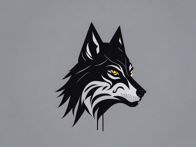 Foto vector del logotipo de la cabeza del lobo símbolo de la marca animal