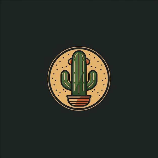 Foto vector de logotipo de cactus de color plano