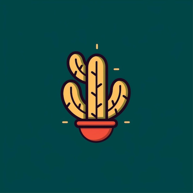 Foto vector de logotipo de cactus de color plano