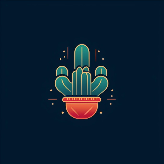 Vector de logotipo de cactus de color plano