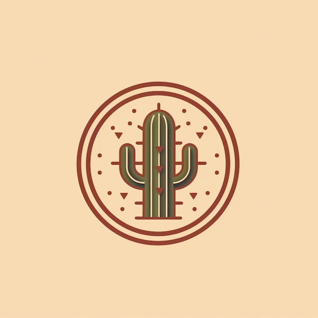 Foto vector de logotipo de cactus de color plano