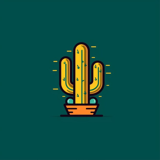 Foto vector de logotipo de cactus de color plano