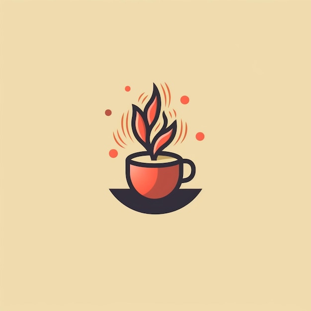 Foto vector de logotipo de café de color plano