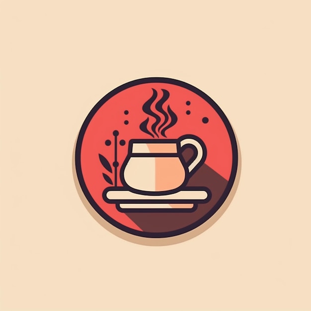 Vector de logotipo de café de color plano