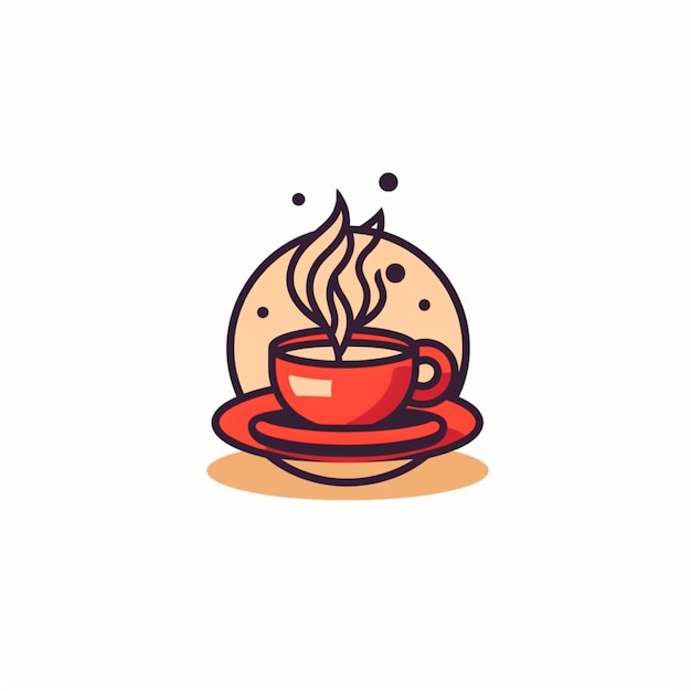 Foto vector de logotipo de café de color plano