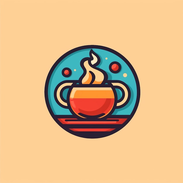 Foto vector de logotipo de café de color plano