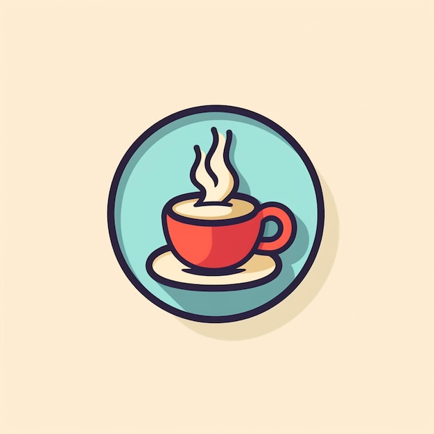 Vector de logotipo de café de color plano