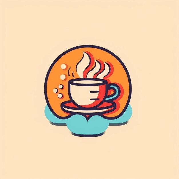 Foto vector de logotipo de café de color plano