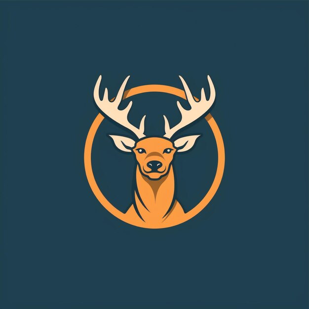 Vector de logotipo de ciervo de color plano