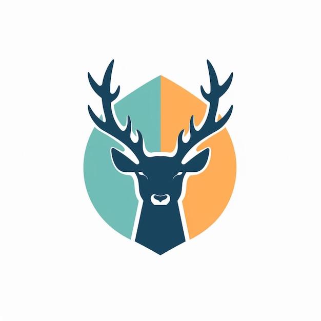 Vector de logotipo de ciervo de color plano