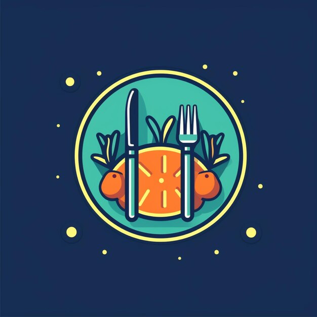 Foto vector de logotipo de comedor de color plano