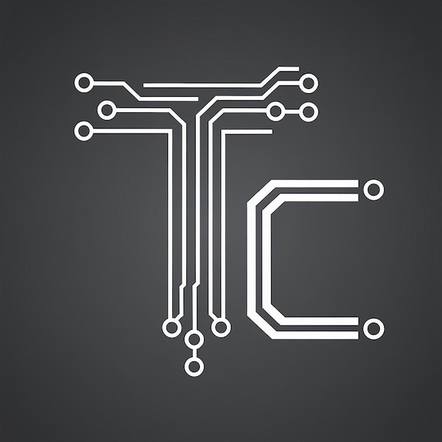 Vector de logotipo de una compañía de tecnología con una sensación futurista