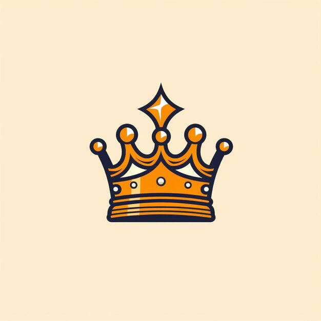 Vector del logotipo de la corona plana de color