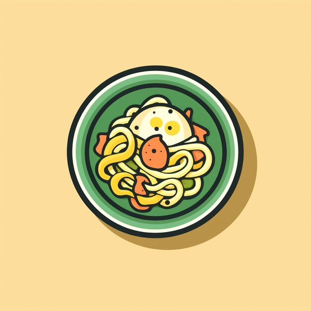 Vector del logotipo de los fideos de color plano