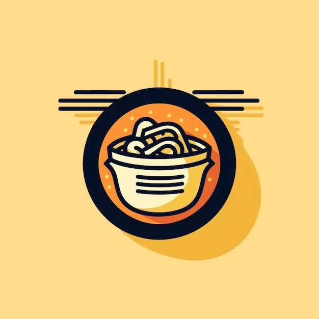 Foto vector del logotipo de los fideos de color plano