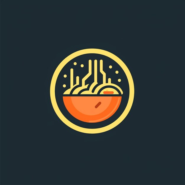 Foto vector del logotipo de los fideos de color plano