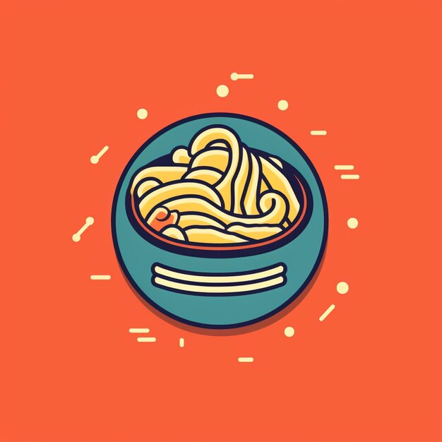 Vector del logotipo de los fideos de color plano