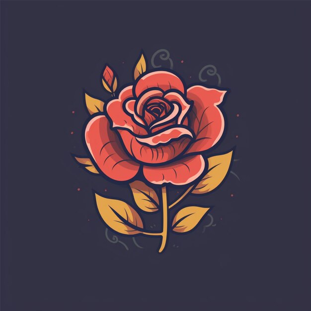 vector de logotipo de flor rosa de color plano