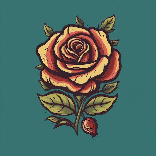 vector de logotipo de flor rosa de color plano