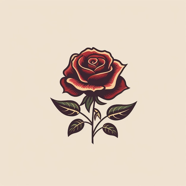 vector de logotipo de flor rosa de color plano