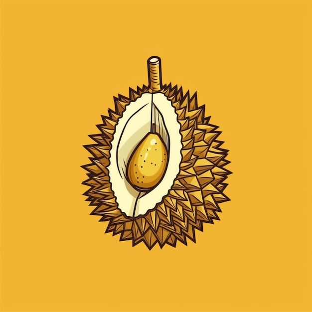 vector de logotipo de fruta durian de color plano