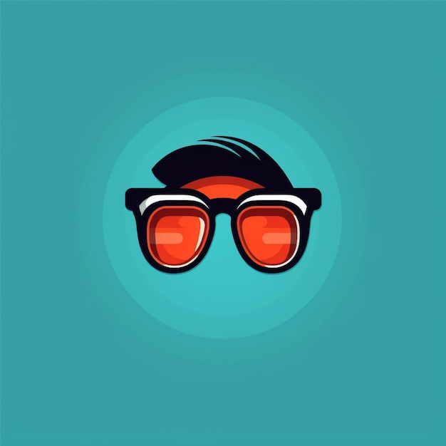 Vector de logotipo de gafas de color plano