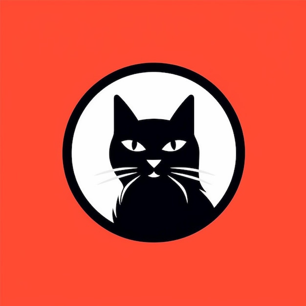 vector de logotipo de gato de color plano