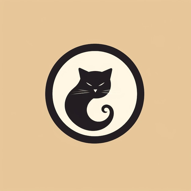 vector de logotipo de gato de color plano