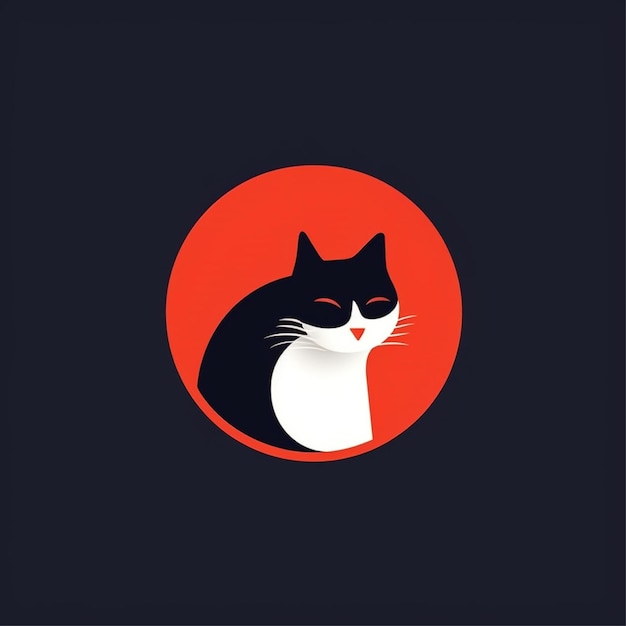 vector de logotipo de gato de color plano