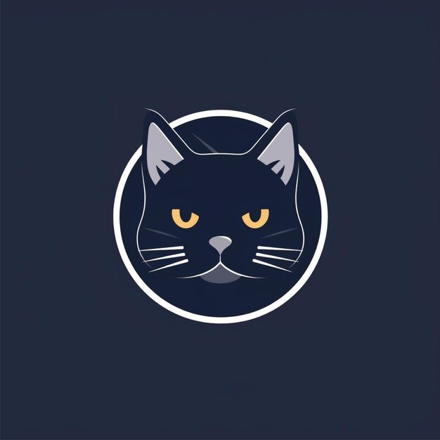 vector de logotipo de gato de color plano