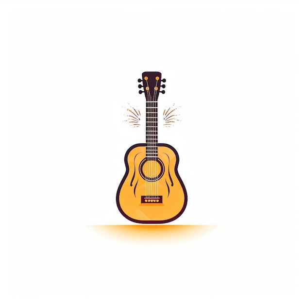 Vector del logotipo de la guitarra de color plano