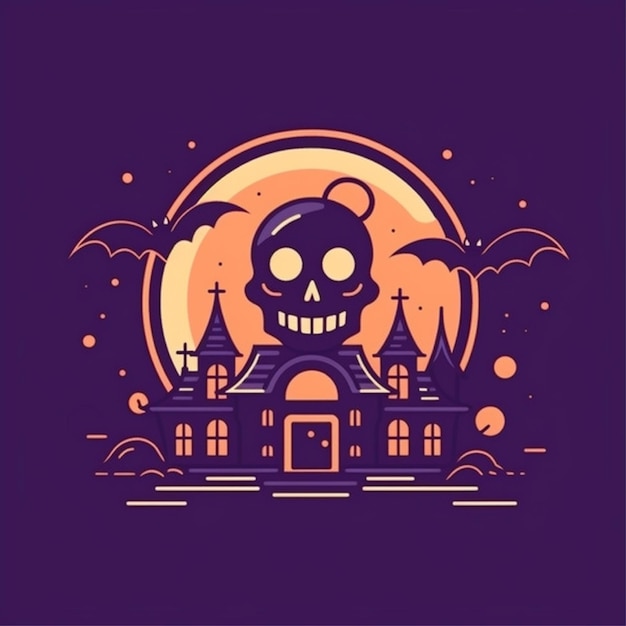 Vector de logotipo de halloween de color plano