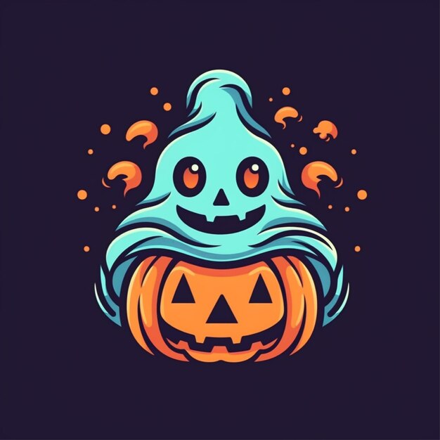 Vector de logotipo de halloween de color plano