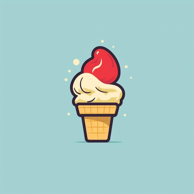 vector de logotipo de helado de color plano