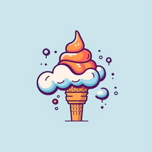 vector de logotipo de helado de color plano